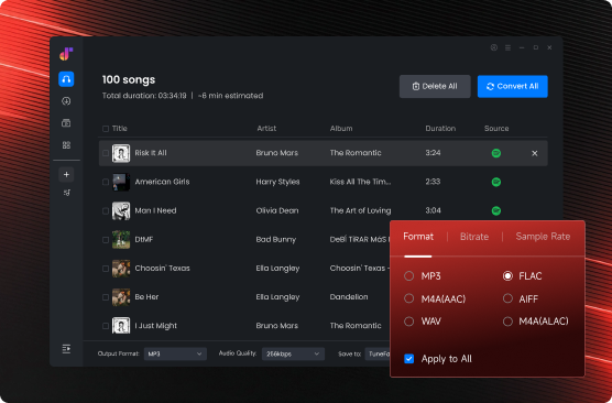 Convert Streaming Tracks to WAV Using TuneFab