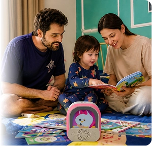 screen free parenting with children listening to offline audio