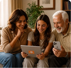 offline family audio shared across different devices