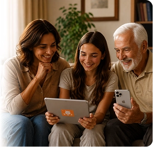 offline family audio shared across different devices