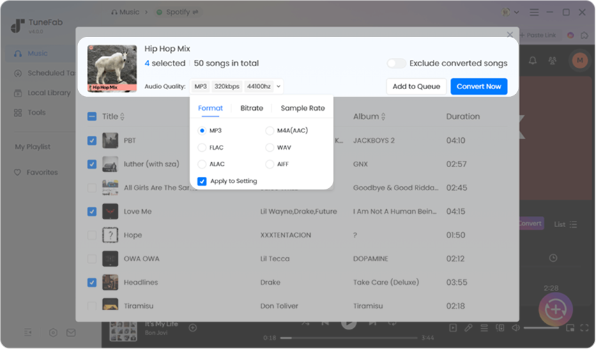 Choose Output Format and Convert Streaming Playlists