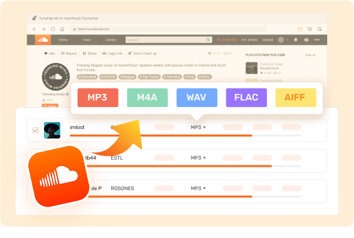 Get MP3/WAV/FLAC off SoundCloud Easily