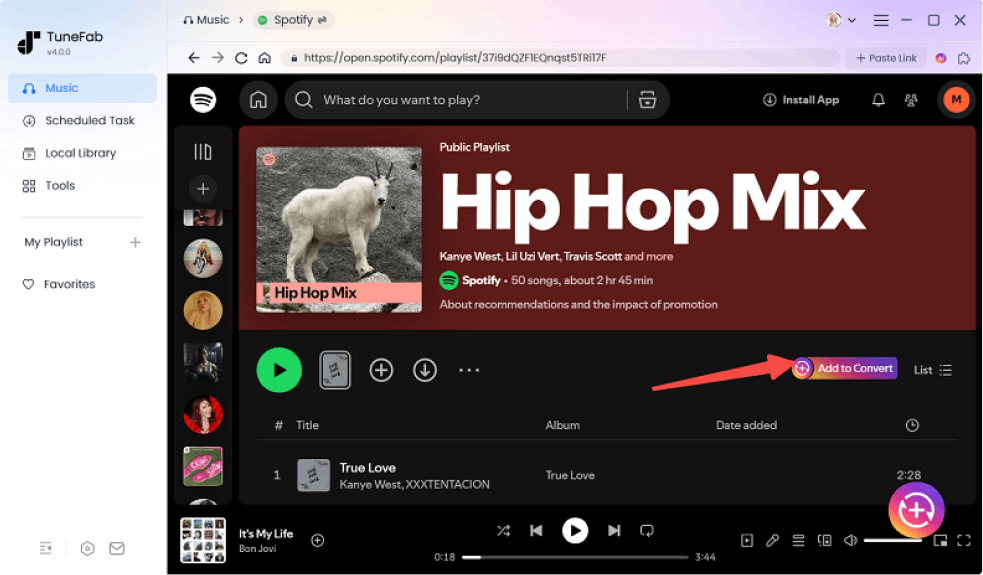 Add Spotify Music to Convert