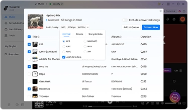 Choose the output format and quality, and set where to save your files.
