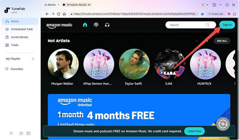 Login Amazon Web Player