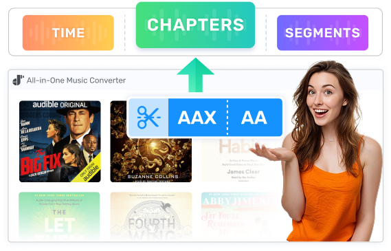 Divida fácilmente audiolibros por capítulos/tiempo/segmentos