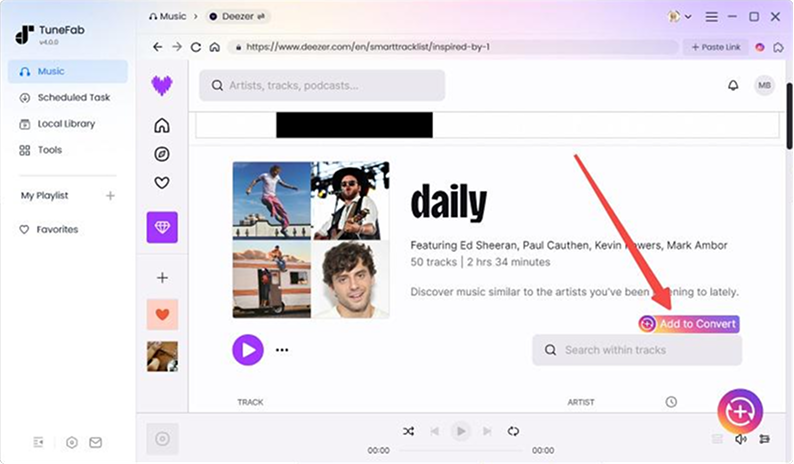 Add Deezer Music to Convert
