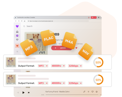 Convierte cualquier pista de Deezer a MP3, FLAC, M4A, WAV, ALAC, AAC y AIFF
