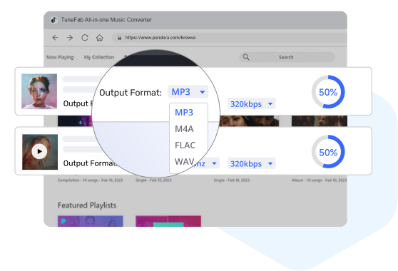 Extraer música de Pandora a MP3, M4A, FLAC, WAV, etc.