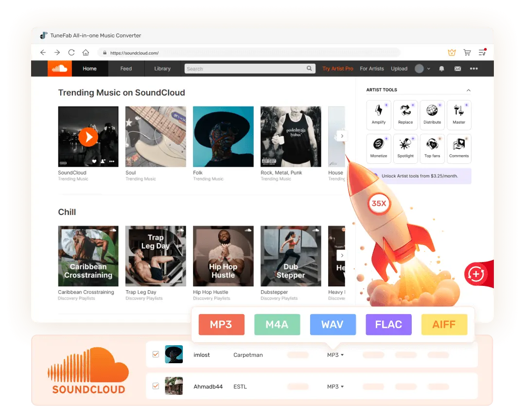 محول الموسيقى TuneFab SoundCloud
