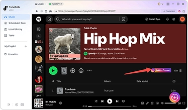 Select Spotify songs and click the 'Add to Convert' button.