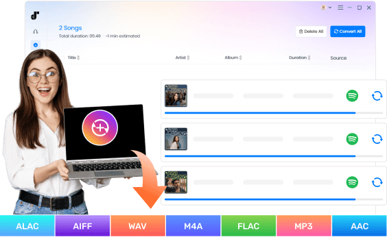 Inclusive Output Formats: MP3, M4A, WAV, FLAC, AIFF, AAC, ALAC