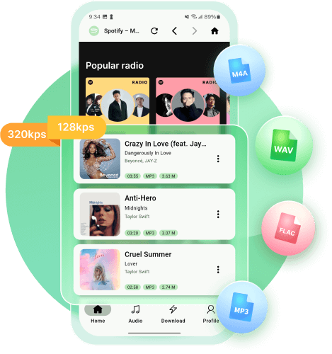 Download Spotify Songs from Web Player on TuneFab Spotify Pro