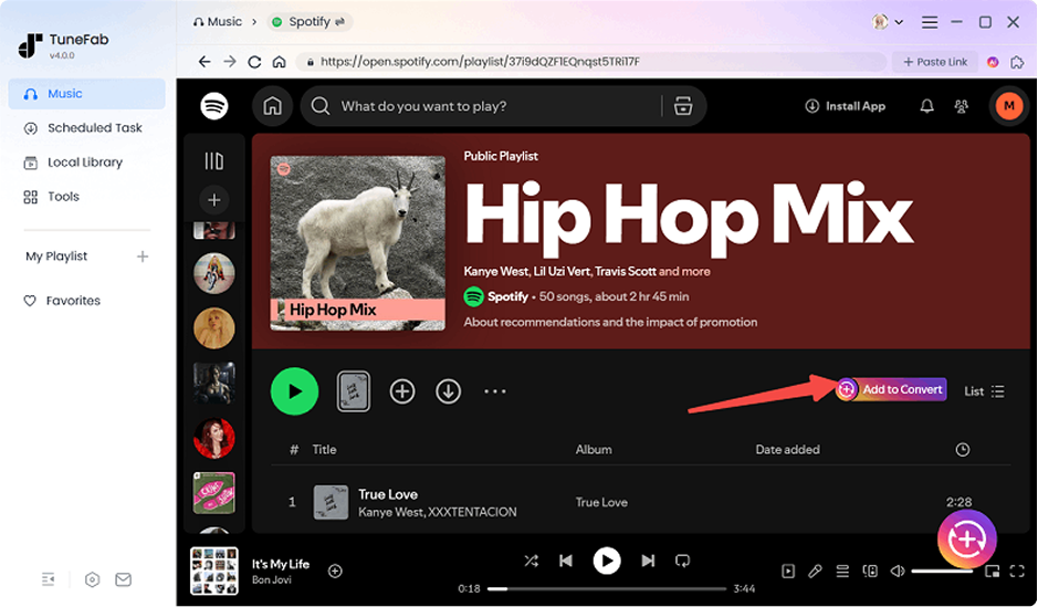 Add Spotify Music to Convert