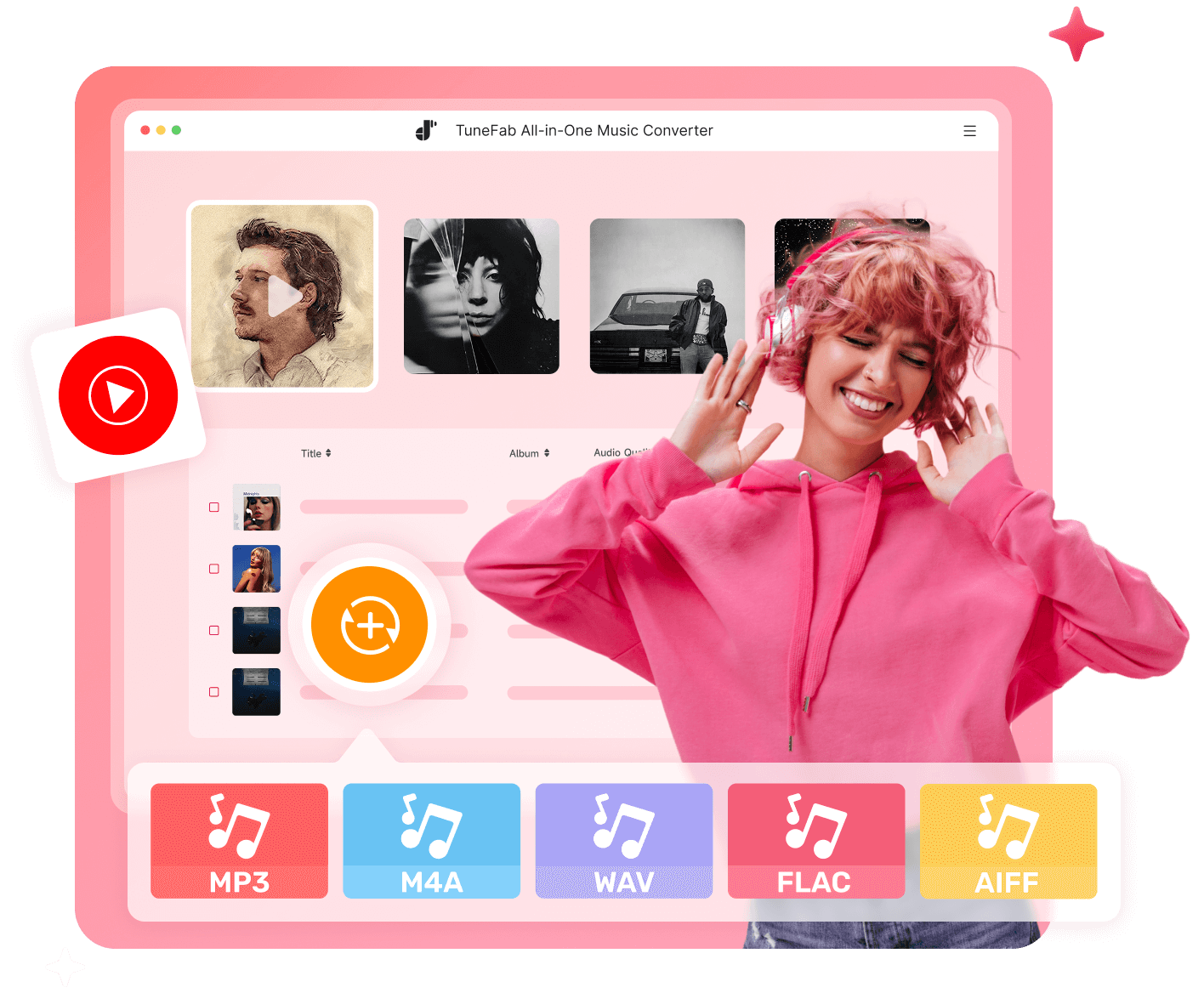 Imagen principal del convertidor de música de YouTube de TuneFab